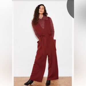 Misha & Puff 100% merino wool jumpsuit in burgundy XL